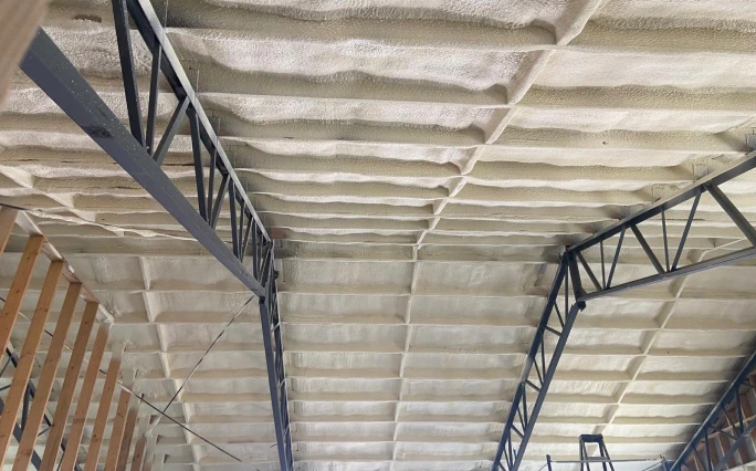 Commercial spray foam application.