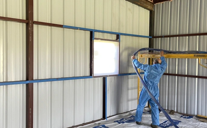 Commercial spray foam application.