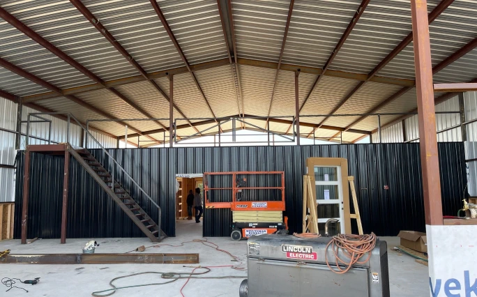 Commercial spray foam application.