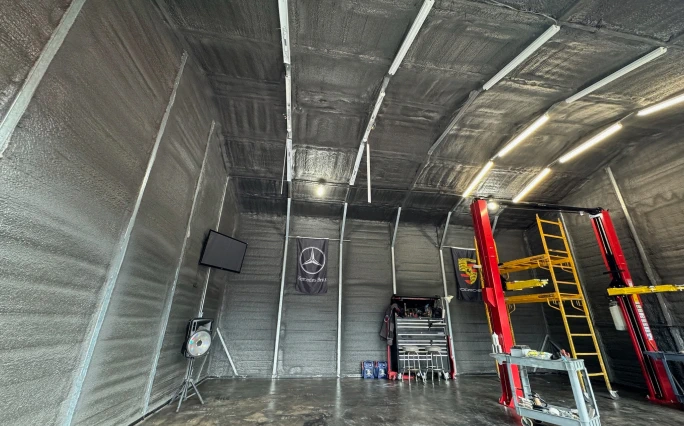 Commercial spray foam application.