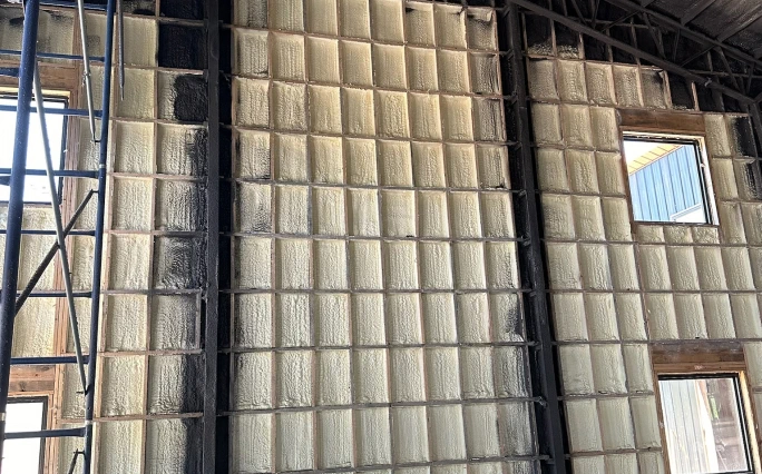 Commercial spray foam application.